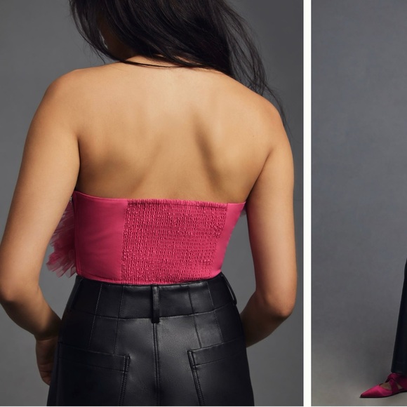 Pink tube top with ruffle - Picture 3 of 3